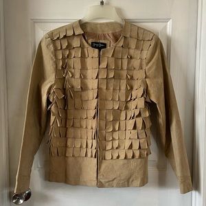 Prosper & Devine Leather Jacket Fringe Tan Lined Size Medium